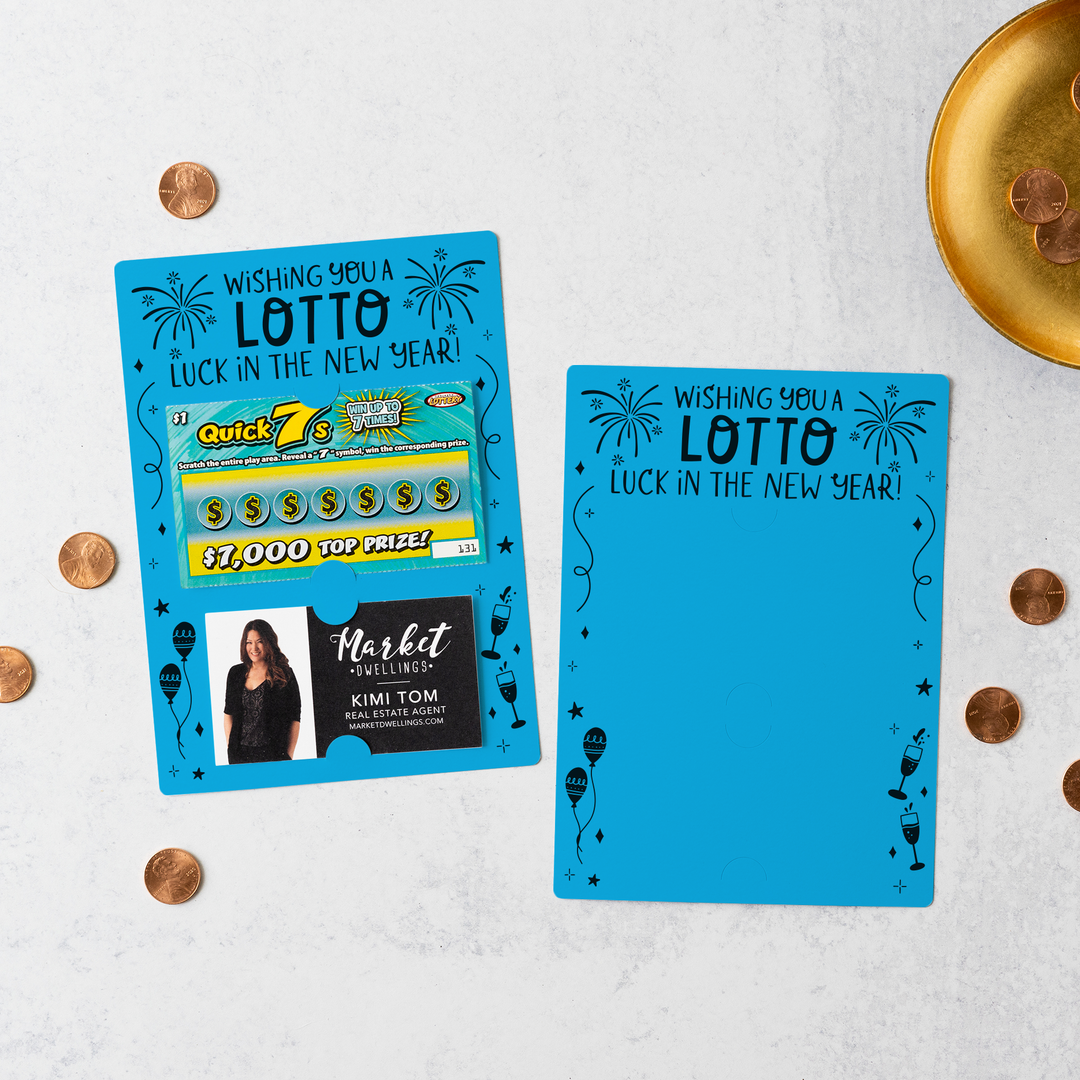 Set of Wishing You a LOTTO Luck in the New Year Scratch-Off Mailers | Envelopes Included | M18-M002 Mailer Market Dwellings ARCTIC  