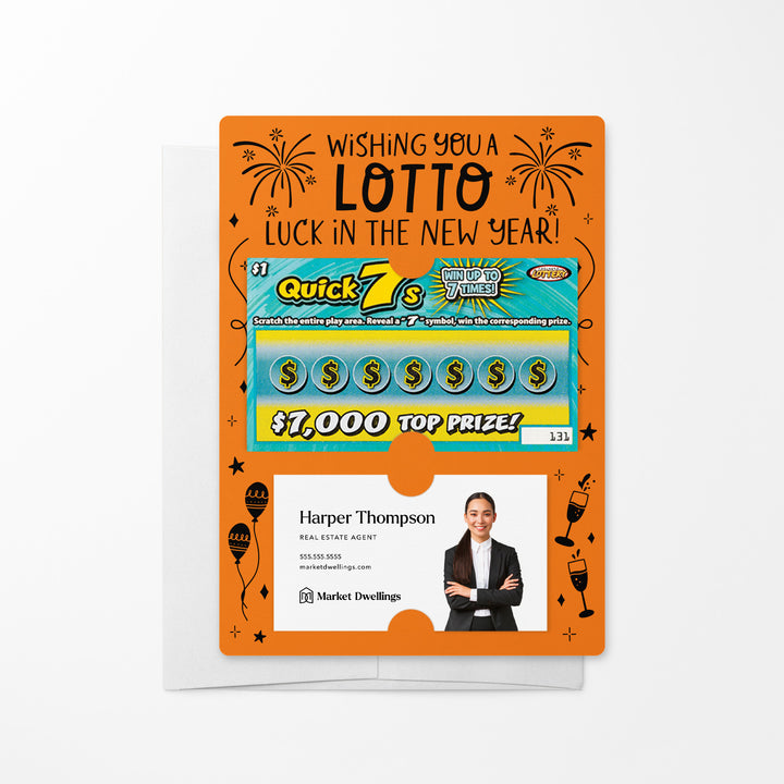 Set of Wishing You a LOTTO Luck in the New Year Lotto Mailers | Envelopes Included Mailer Market Dwellings CARROT