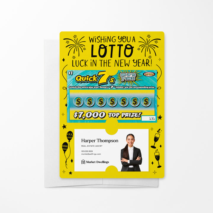 Set of Wishing You a LOTTO Luck in the New Year Lotto Mailers | Envelopes Included Mailer Market Dwellings LEMON