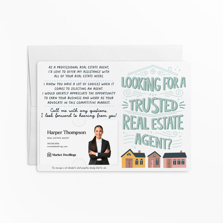 Looking For A Trusted Agent Real Estate Mailers | Envelopes Included | M18-M004 Mailer Market Dwellings