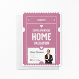 Complimentary Home Valuation Token | Real Estate Notecards with Envelopes Mailer Market Dwellings PURPLE 10