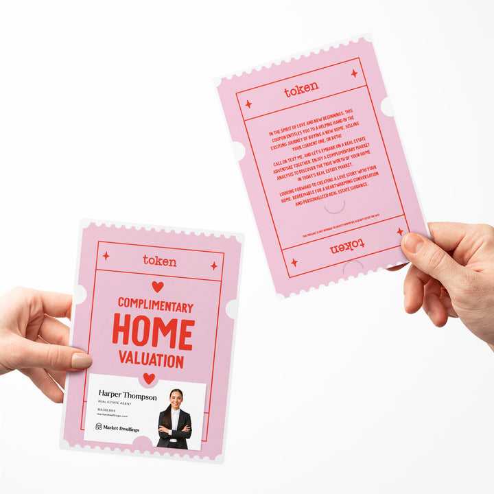 Set of Complimentary Home Valuation Token | Valentine's Day Mailers | Envelopes Included | M18-M007-AB Mailer Market Dwellings