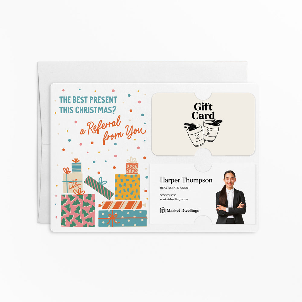 The Best Present This Christmas? A Referral From You | Real Estate Mailers with Envelopes Mailer Market Dwellings WHITE 10