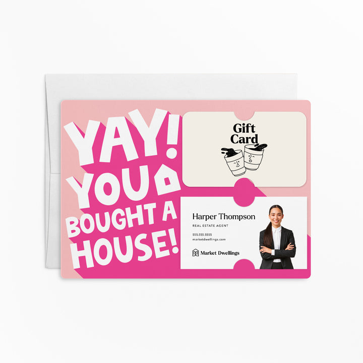 Set of Yay! You bought a House! | Mailers | Envelopes Included | M186-M008-AB Mailer Market Dwellings PINK SHERBET