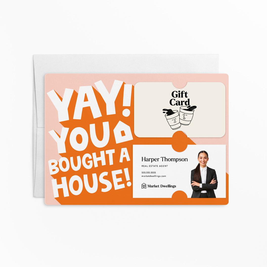 Set of Yay! You bought a House! | Mailers | Envelopes Included | M186-M008-AB Mailer Market Dwellings SUNRISE ORANGE