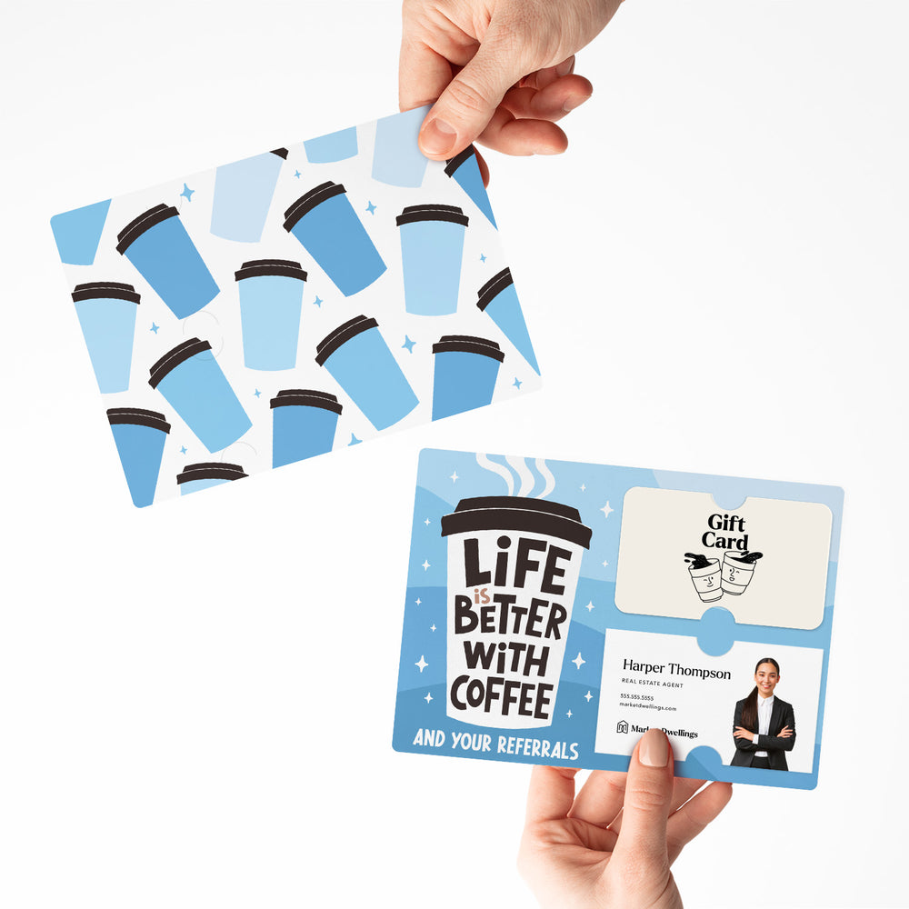 Set of Life Is Better With Coffee And Your Referrals | Mailers | Envelopes Included | M188-M008-AB Mailer Market Dwellings