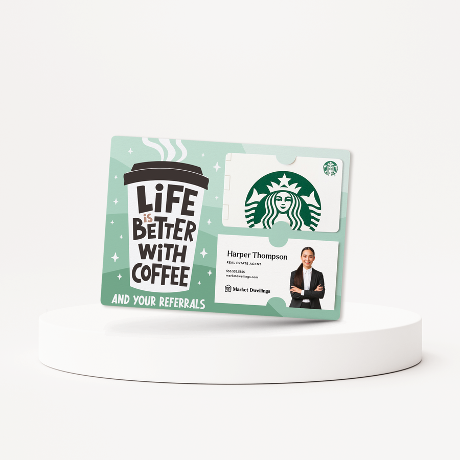 Set of Life Is Better With Coffee And Your Referrals | Mailers | Envelopes Included | M188-M008-AB Mailer Market Dwellings JADE  