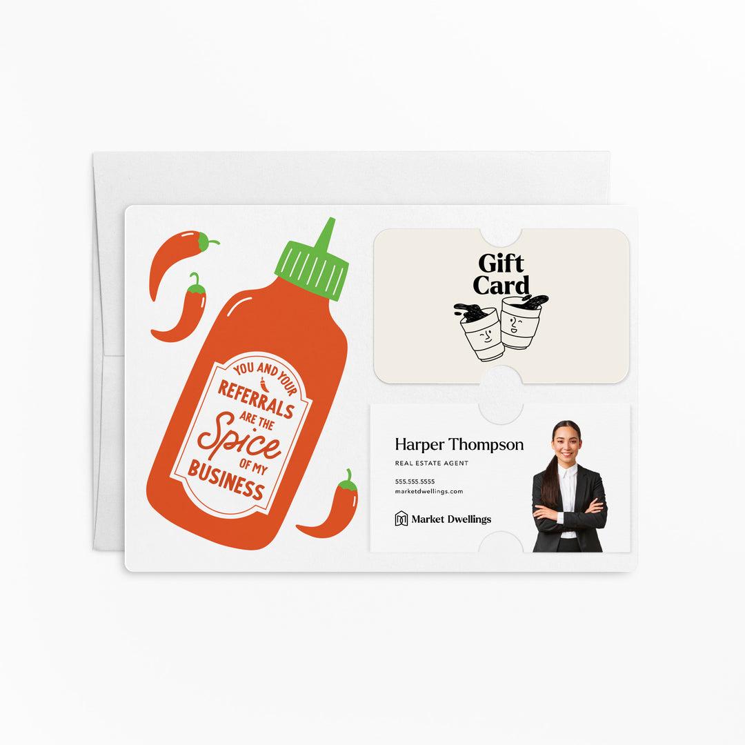 Set of You And Your Referrals Are The Spice Of My Business | Mailers | Envelopes Included | M189-M008 Mailer Market Dwellings