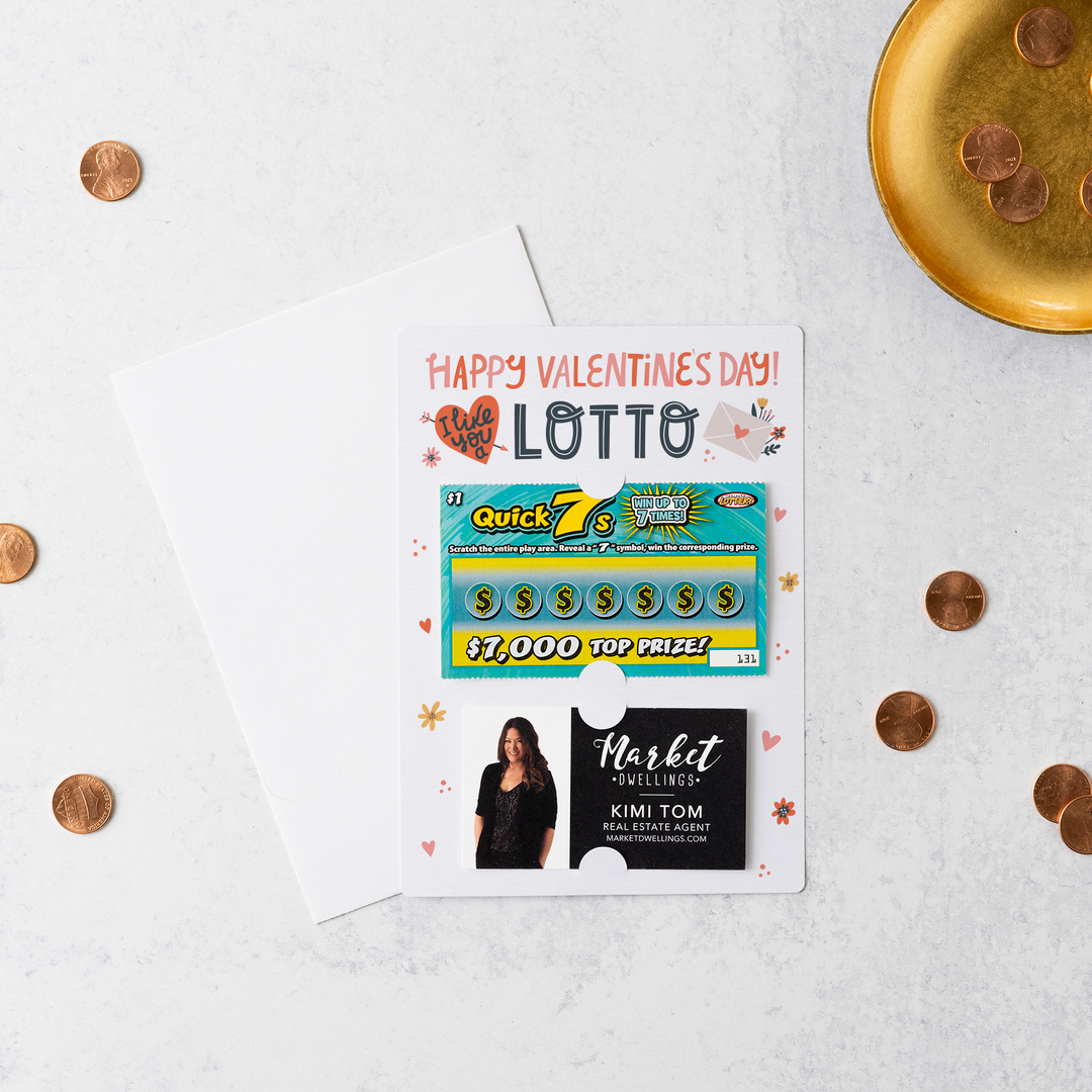 Set of Happy Valentine's Day I Like You a Lotto Scratch-Off Lotto Mailers | Envelopes Included | M19-M002 Mailer Market Dwellings   