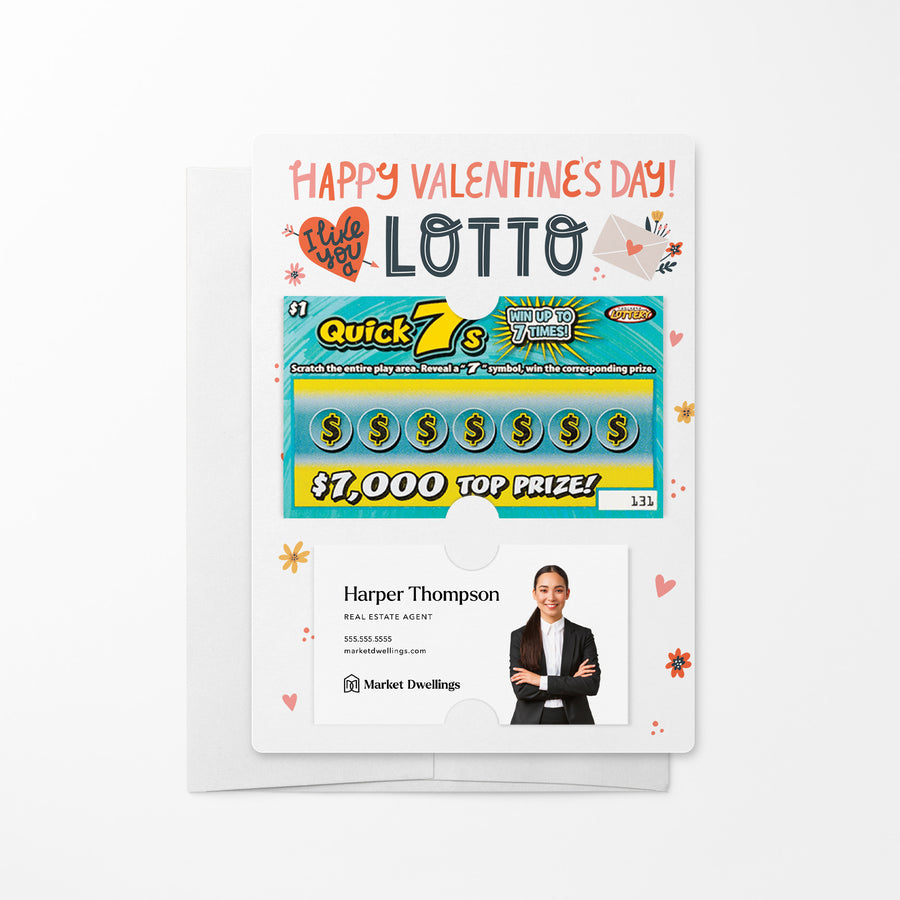 Set of Happy Valentine's Day I Like You a Lotto Scratch-Off Lotto Mailers | Envelopes Included | M19-M002 Mailer Market Dwellings