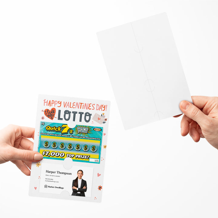 Set of Happy Valentine's Day I Like You a Lotto Scratch-Off Lotto Mailers | Envelopes Included | M19-M002 Mailer Market Dwellings