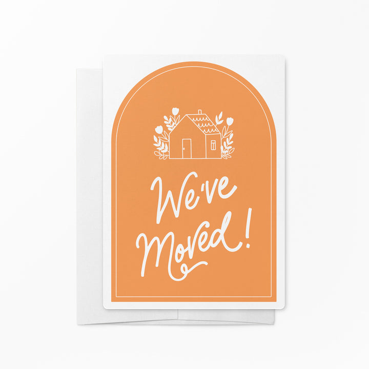 Customizable | We've Moved! Moving Announcements For Your Clients | Envelopes Included | M19-M006-AB Mailer Market Dwellings TANGERINE