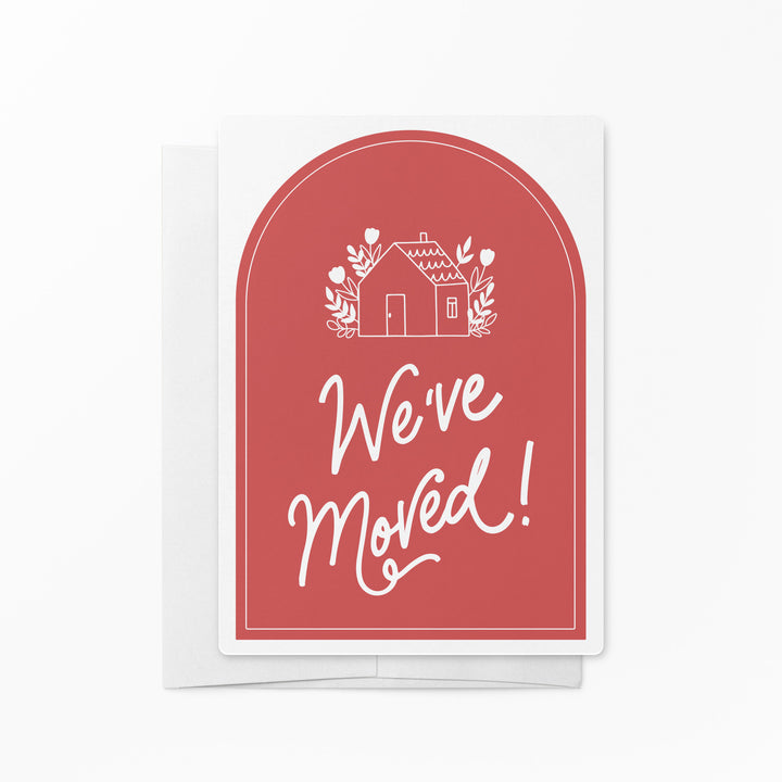 Customizable | We've Moved! Moving Announcements For Your Clients | Envelopes Included | M19-M006-AB Mailer Market Dwellings TERRA COTTA