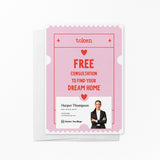 Free Consultation To Find Your Dream Home | Real Estate Notecards with Envelopes Mailer Market Dwellings SOFT PINK 10