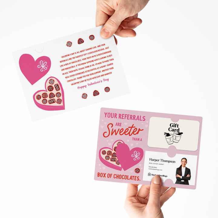 Set of Your Referrals Are Sweeter Than A Box Of Chocolates | Valentine's Day Mailers | Envelopes Included | M191-M008 Mailer Market Dwellings