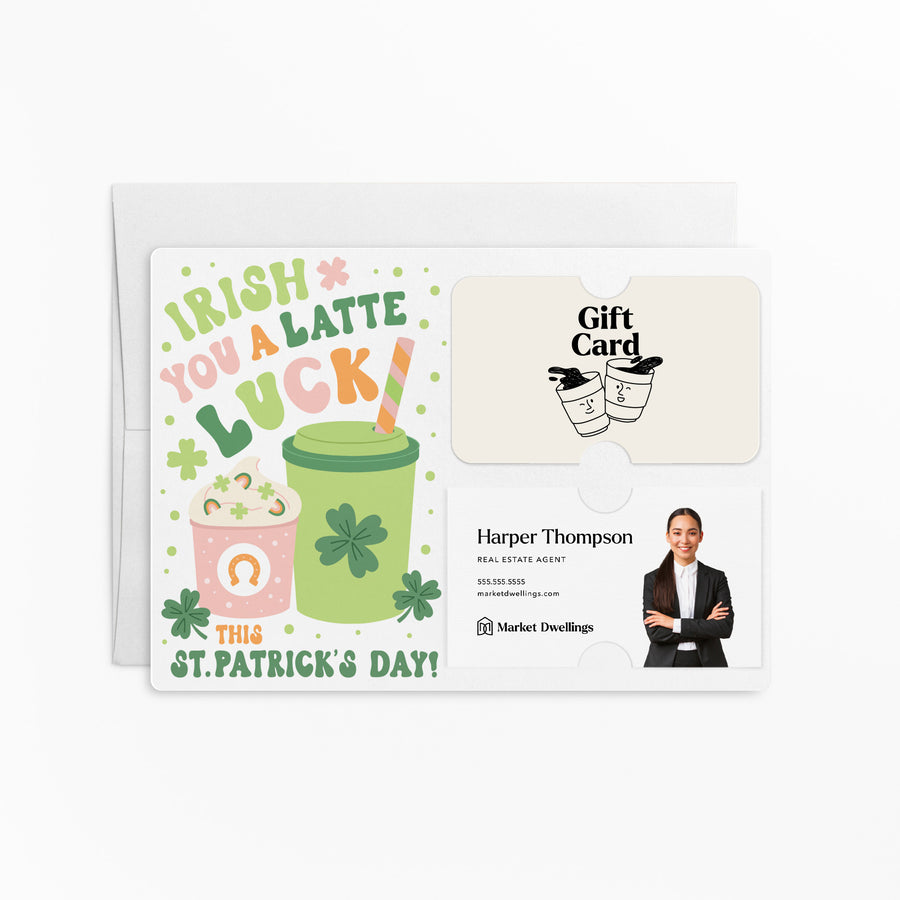 Set of Irish You A Latte Luck This St. Patrick's Day! | St. Patrick's Day Mailers | Envelopes Included | M193-M008 Mailer Market Dwellings