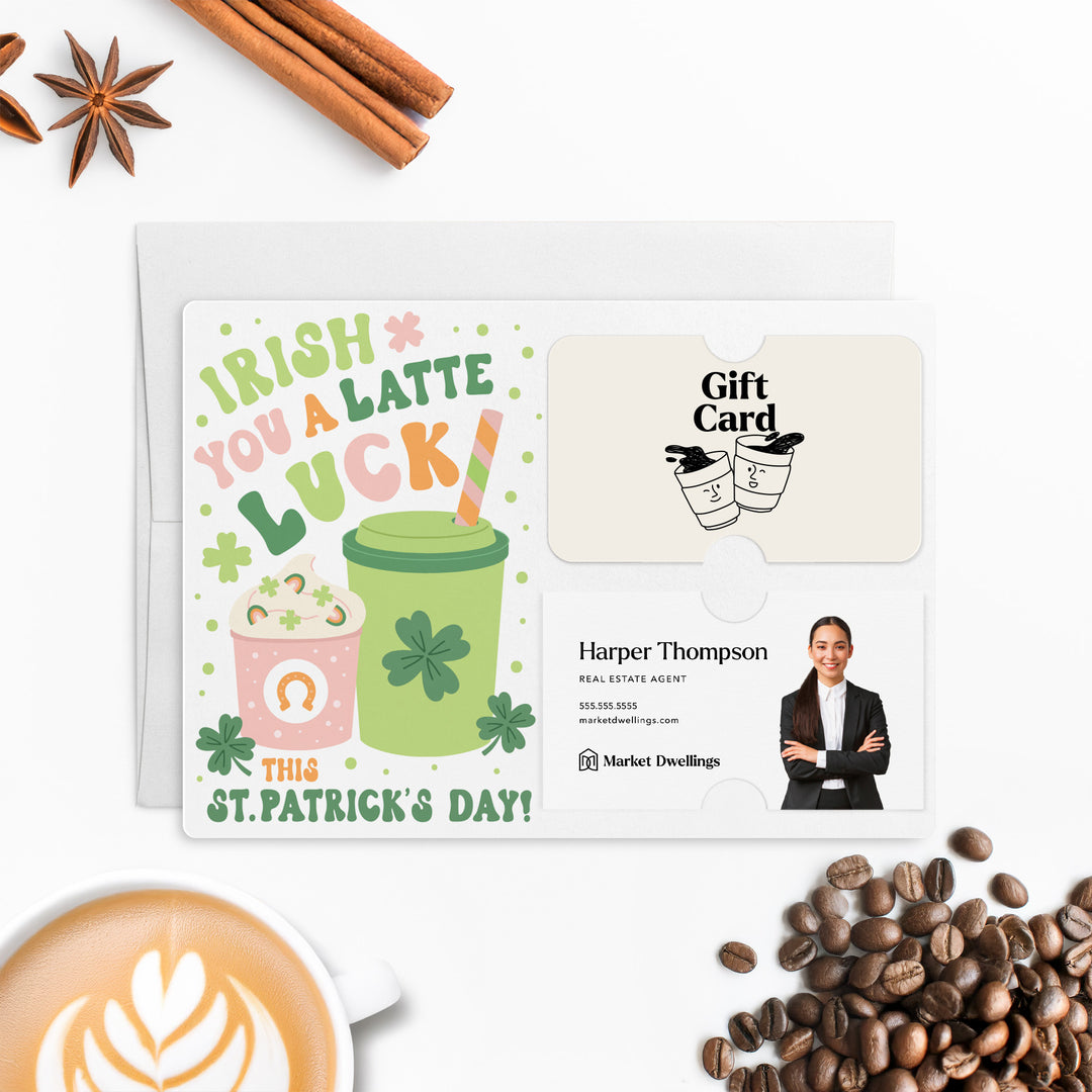 Set of Irish You A Latte Luck This St. Patrick's Day! | St. Patrick's Day Mailers | Envelopes Included | M193-M008 Mailer Market Dwellings