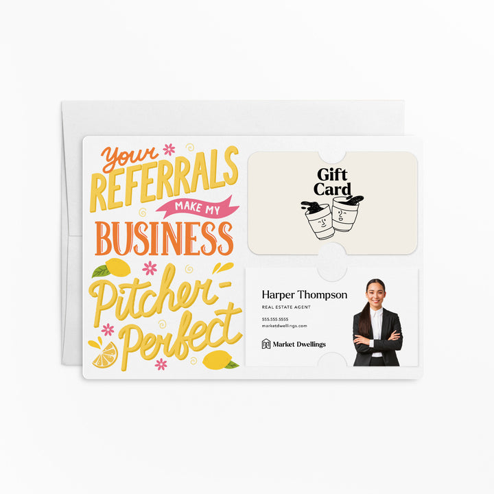 Set of Your Referrals Make My Business Pitcher-Perfect! | Summer Mailers | Envelopes Included | M198-M008 Mailer Market Dwellings