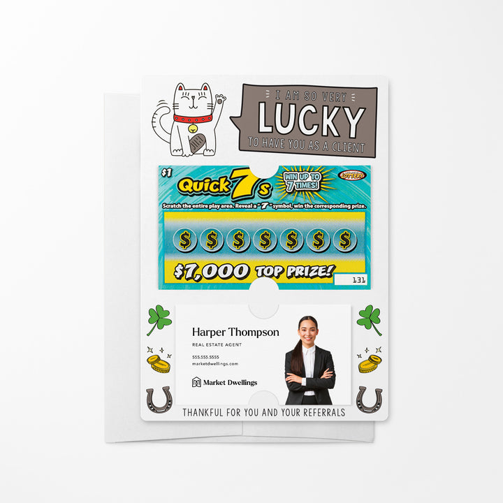 Set of I'm So Very Lucky to Have You As a Client Lotto Mailers | Envelopes Included Mailer Market Dwellings