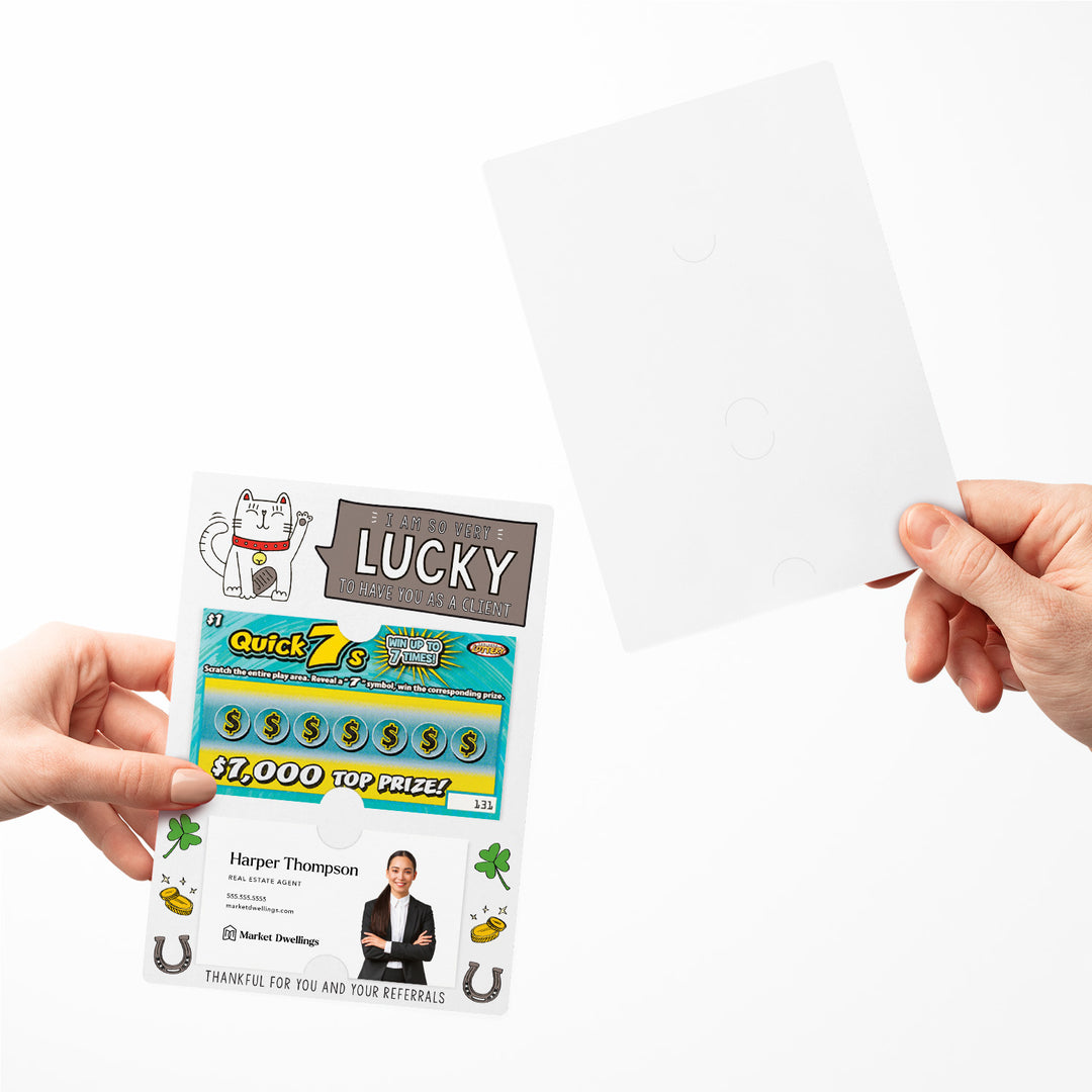 Set of I'm So Very Lucky to Have You As a Client Lotto Mailers | Envelopes Included Mailer Market Dwellings