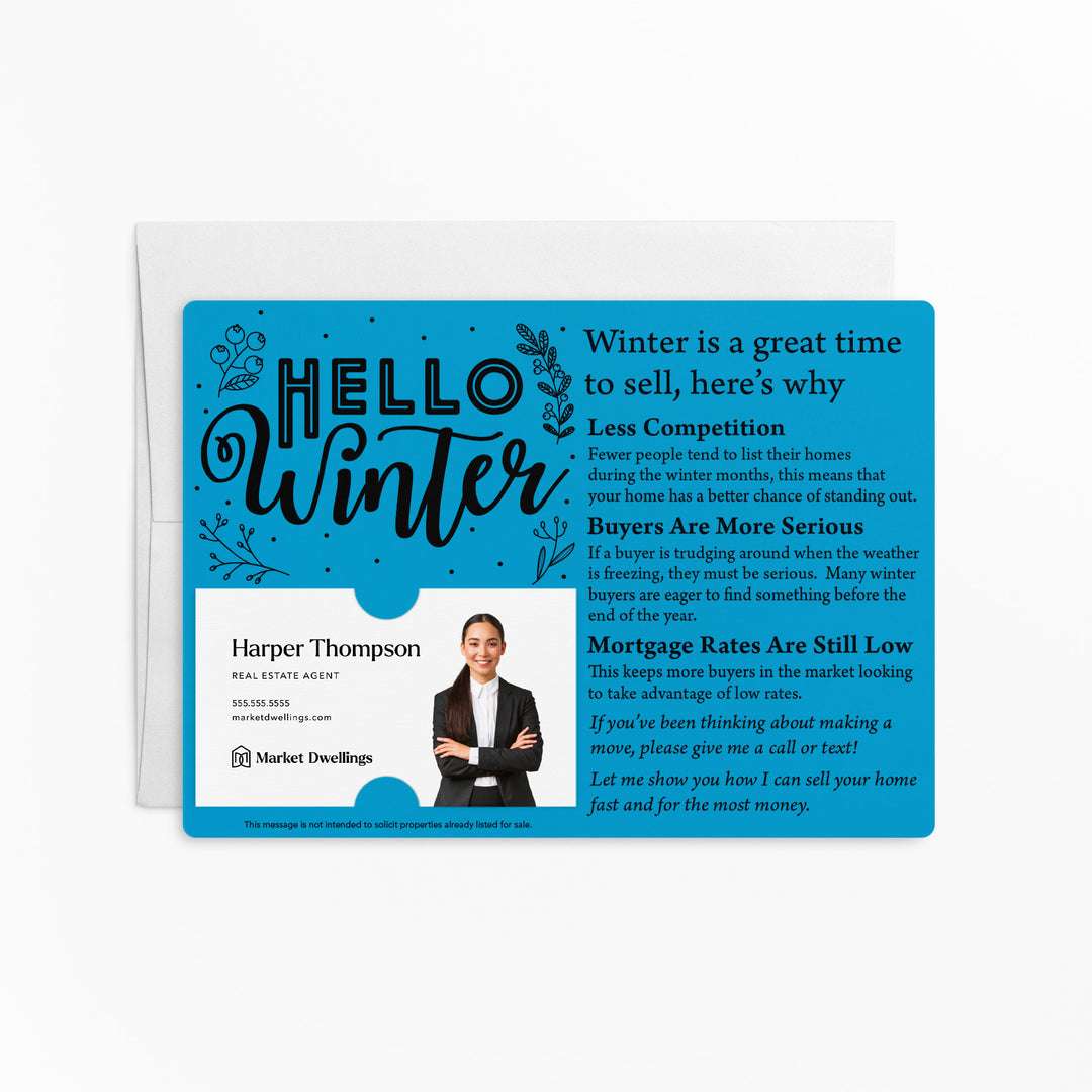 Set of "Hello Winter" Seasonal Mailer | Envelopes Included | M2-M004 Mailer Market Dwellings ARCTIC