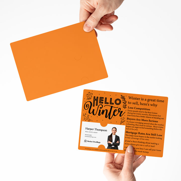 Set of "Hello Winter" Seasonal Mailer | Envelopes Included | M2-M004 Mailer Market Dwellings