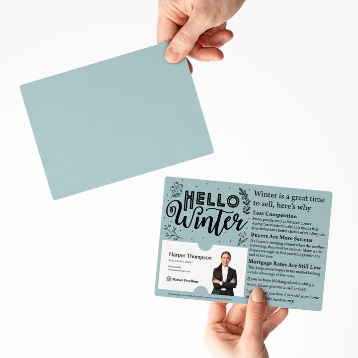 Set of "Hello Winter" Seasonal Mailer | Envelopes Included | M2-M004 Mailer Market Dwellings