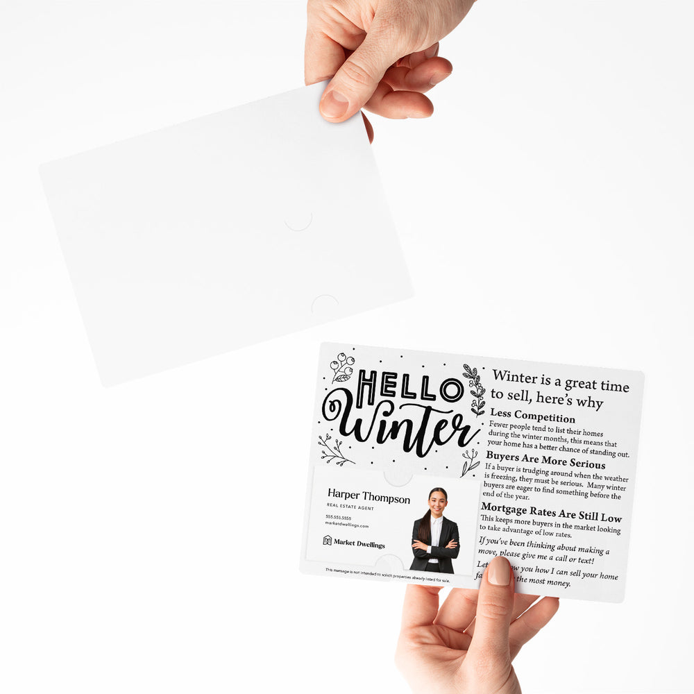 Set of "Hello Winter" Seasonal Mailer | Envelopes Included | M2-M004 Mailer Market Dwellings