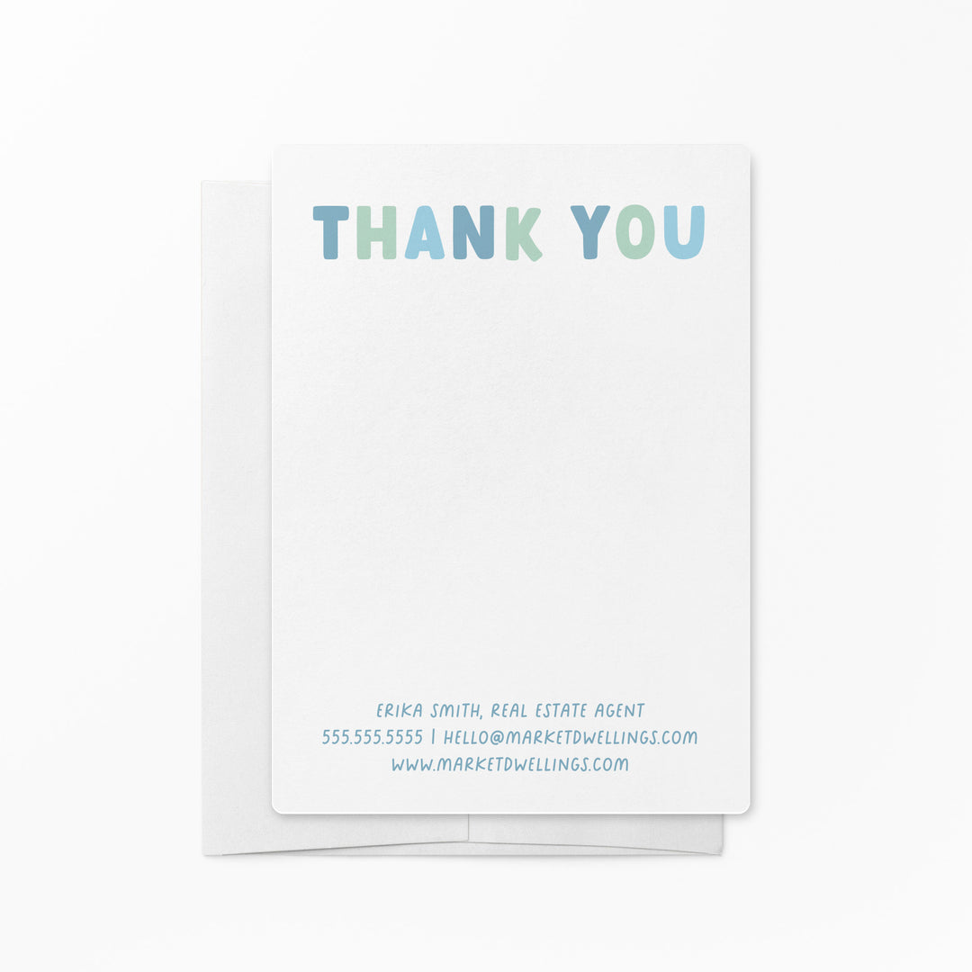 Customizable | Set of Thank You Notecards | Envelopes Included | M2-M006 Notecards Market Dwellings