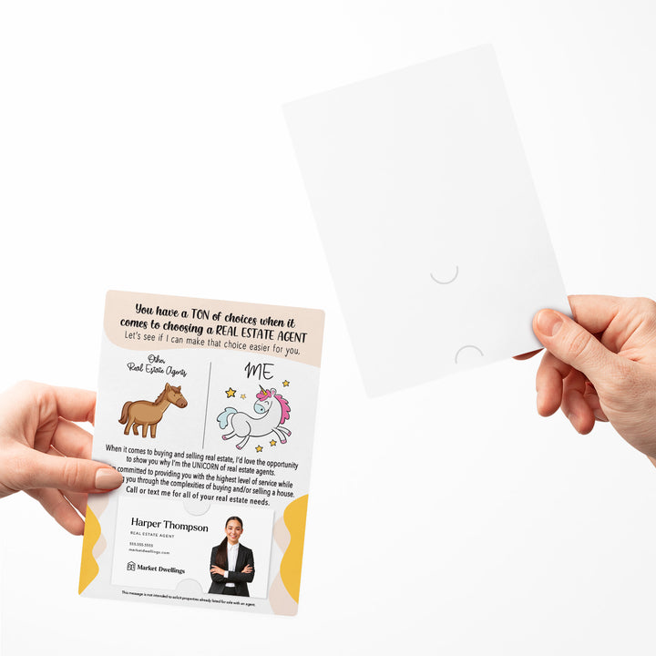 Set of "Other Real Estate Agents and ME" Unicorn Mailer | Envelopes Included | M2-M007 Mailer Market Dwellings