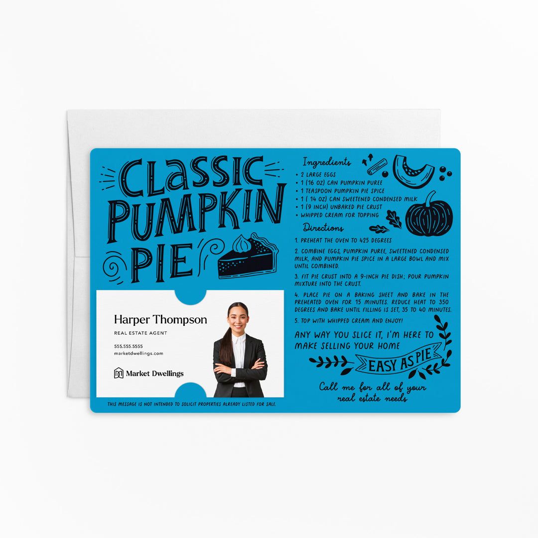 Set of Classic Pumpkin Pie Recipe Mailers | Real Estate | Envelopes Included | M20-M004 Mailer Market Dwellings ARCTIC