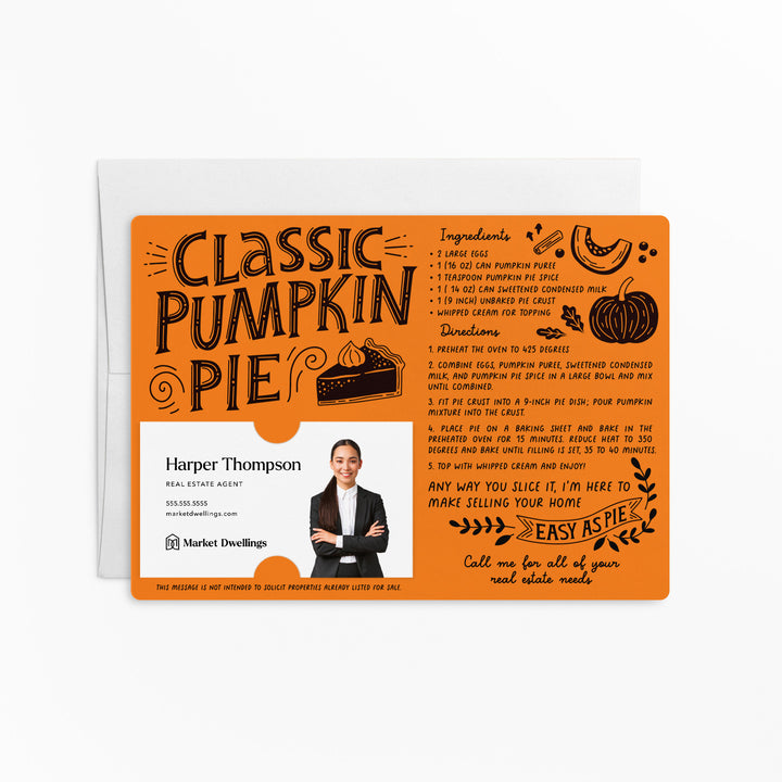 Set of Classic Pumpkin Pie Recipe Mailers | Real Estate | Envelopes Included | M20-M004 Mailer Market Dwellings CARROT