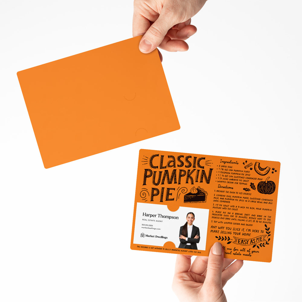 Set of Classic Pumpkin Pie Recipe Mailers | Real Estate | Envelopes Included | M20-M004 Mailer Market Dwellings