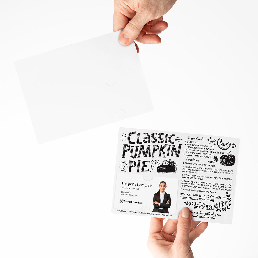 Set of Classic Pumpkin Pie Recipe Mailers | Real Estate | Envelopes Included | M20-M004 Mailer Market Dwellings