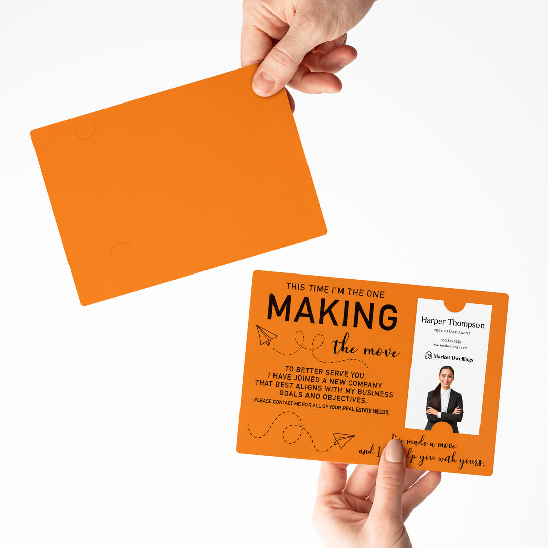 For Vertical Business Cards | Set of "This Time I'm the One Making the Move" Mailer | Envelopes Included | M20-M005 Mailer Market Dwellings