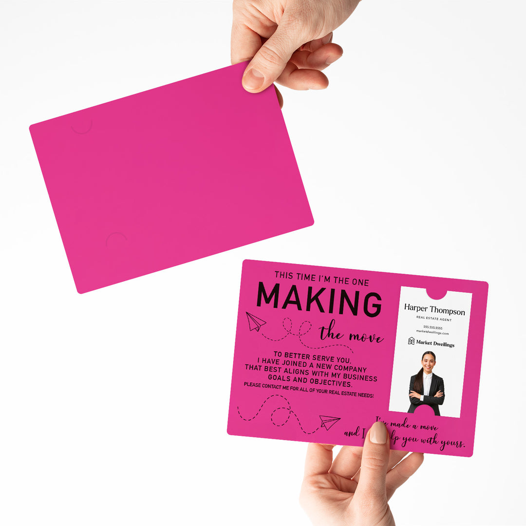 For Vertical Business Cards | Set of "This Time I'm the One Making the Move" Mailer | Envelopes Included | M20-M005 Mailer Market Dwellings