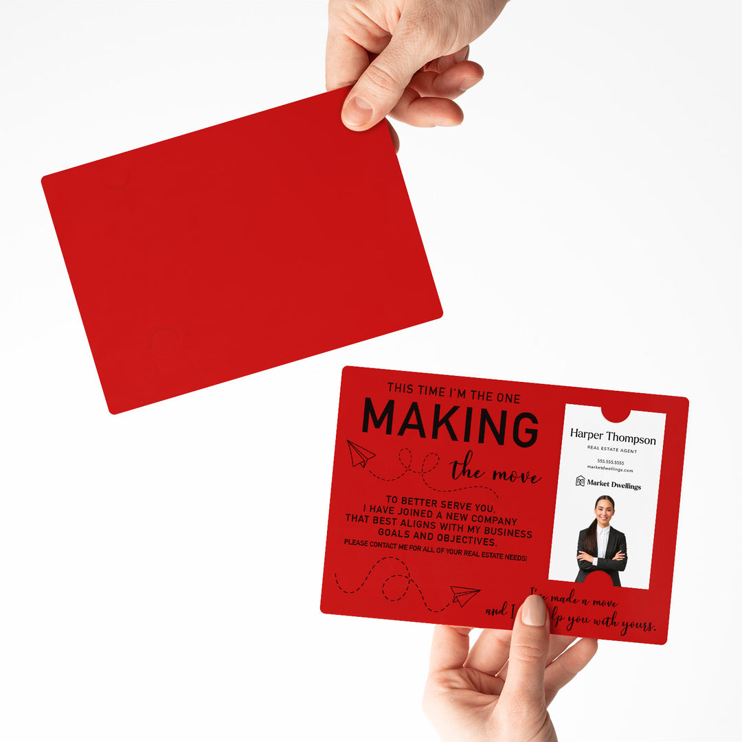 For Vertical Business Cards | Set of "This Time I'm the One Making the Move" Mailer | Envelopes Included | M20-M005 Mailer Market Dwellings