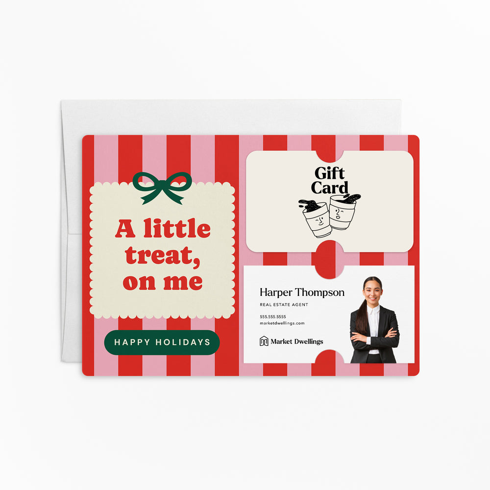 A Little Treat, On Me | Mailers with Envelopes Mailer Market Dwellings RED 10