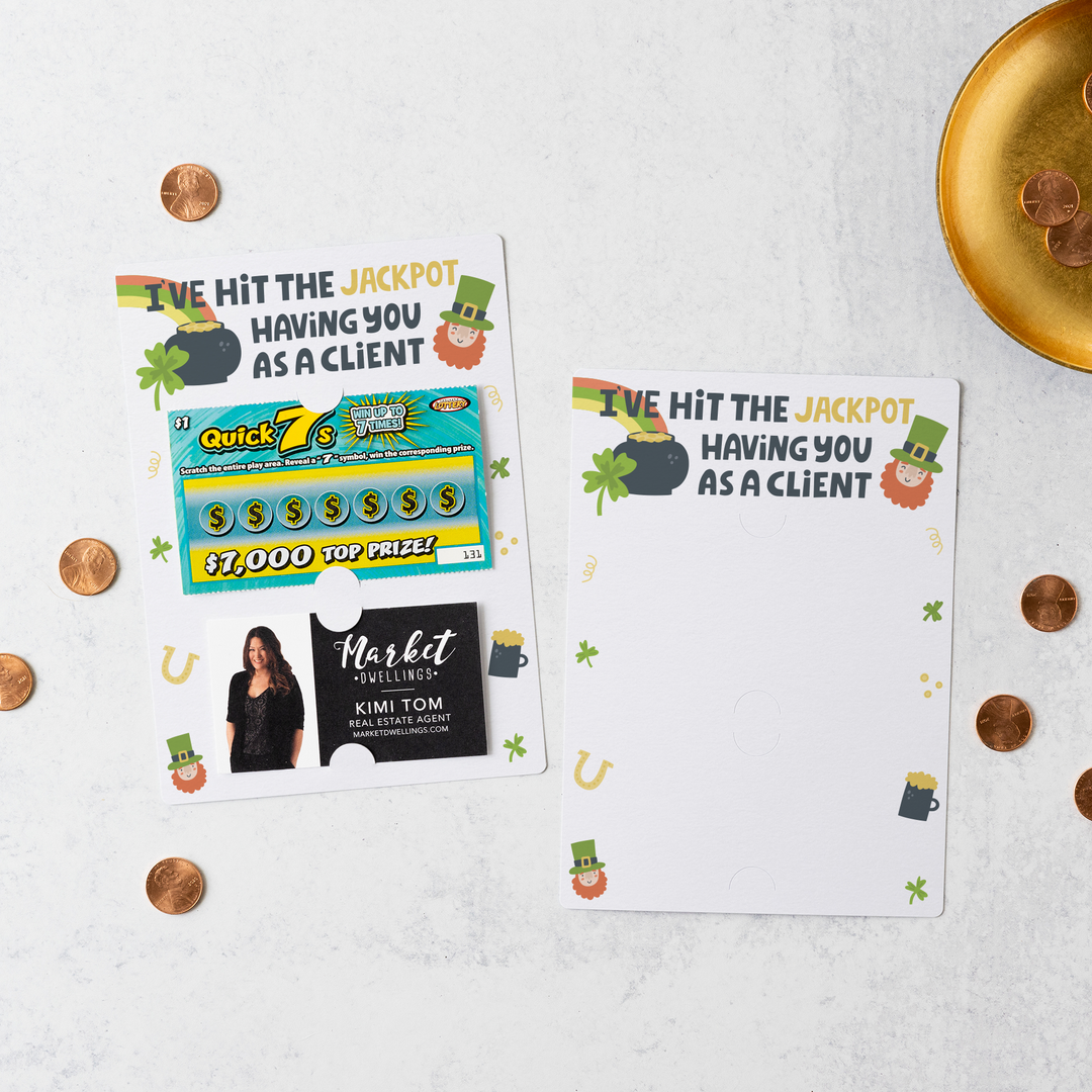 Set of I've Hit the Jackpot Having You as a Client St. Patrick's Day Lotto Mailers | Envelopes Included | M21-M002 Mailer Market Dwellings   