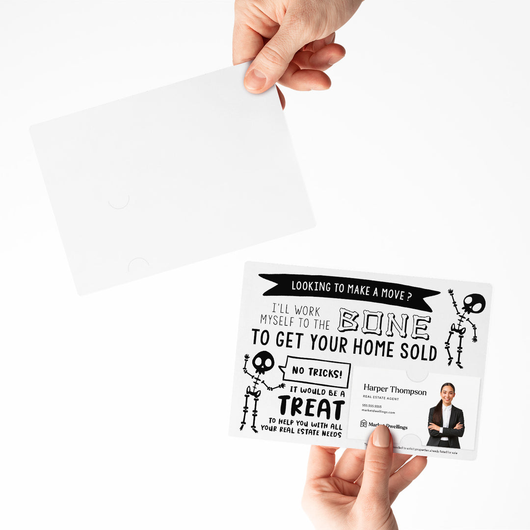 Set of Halloween "I'll Work Myself to the Bone to Get Your Home Sold" Mailer | Envelopes Included | M21-M003 Mailer Market Dwellings