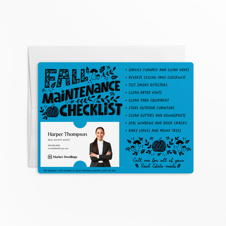 Set of Fall Maintenance Checklist Real Estate Mailers | Envelopes Included | M21-M004 Mailer Market Dwellings ARCTIC