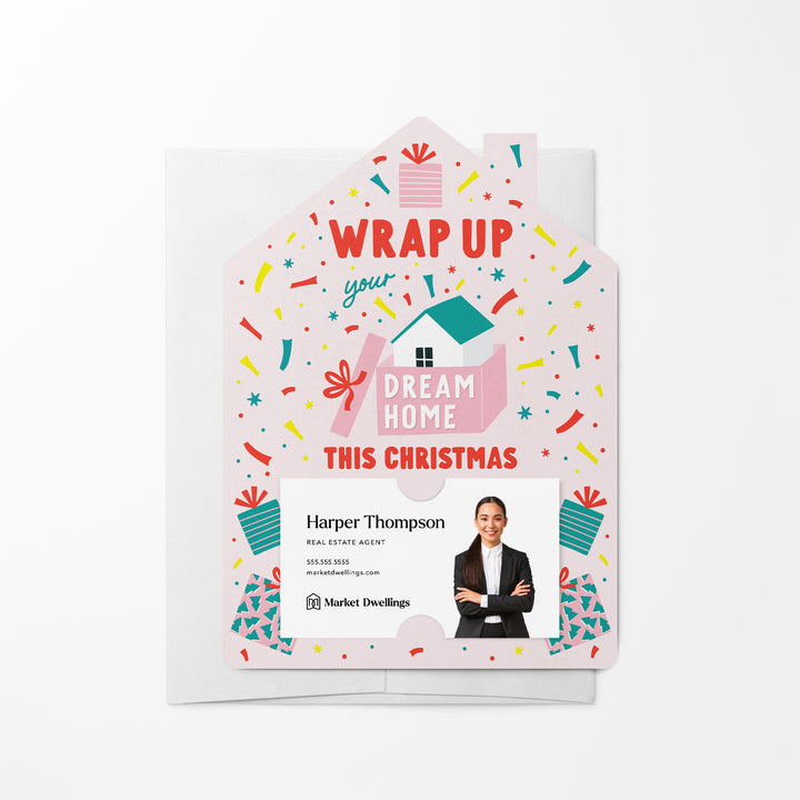 Set of Wrap up Your Dream Home this Christmas | Christmas Mailers | Envelopes Included | M229-M001-AB Mailer Market Dwellings SOFT PINK