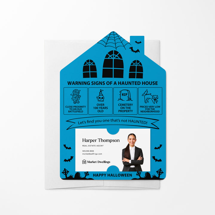 Set of Halloween "Warning Signs of a Haunted House" Mailer | Envelopes Included | M23-M001 Mailer Market Dwellings ARCTIC