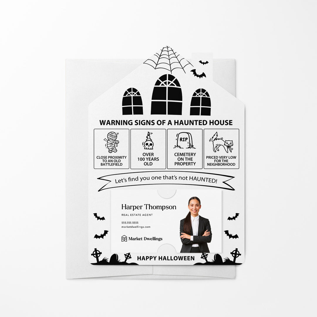 Set of Halloween "Warning Signs of a Haunted House" Mailer | Envelopes Included | M23-M001