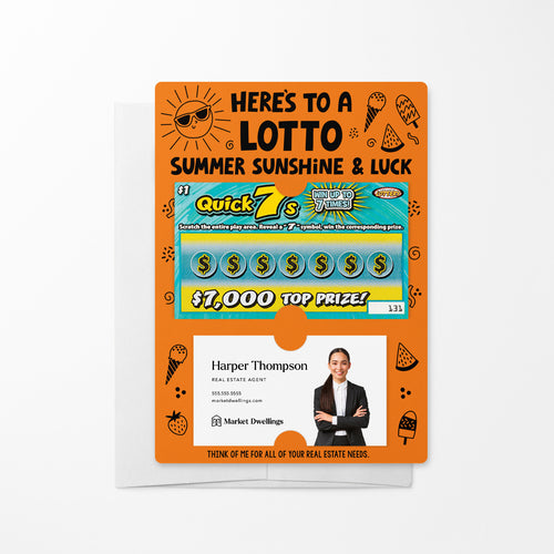 Here's to a LOTTO Summer Sunshine and Luck | Real Estate Lotto Mailers with Envelopes Mailer Market Dwellings