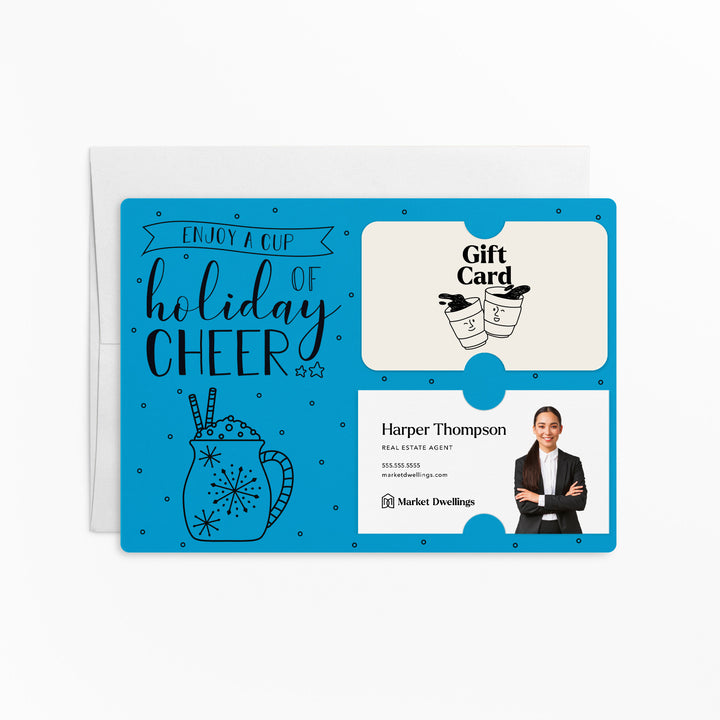 Set of Enjoy a Cup of Holiday Cheer Gift Card & Business Card Holder Mailers | Envelopes Included | M23-M008 Mailer Market Dwellings ARCTIC