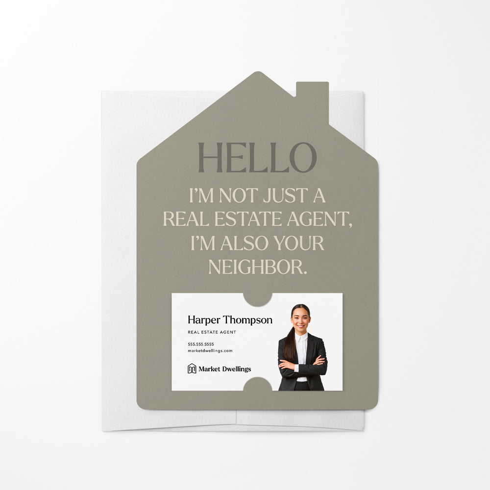 Hello I'm Not Just a Real Estate Agent I'm Your Neighbor | Real Estate Mailers with Envelopes Mailer Market Dwellings CEMENT 10