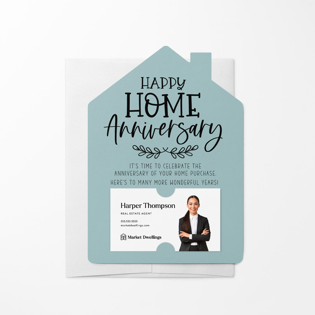 Set of Happy Home Anniversary Mailers | Envelopes Included | M24-M001 Mailer Market Dwellings LIGHT BLUE