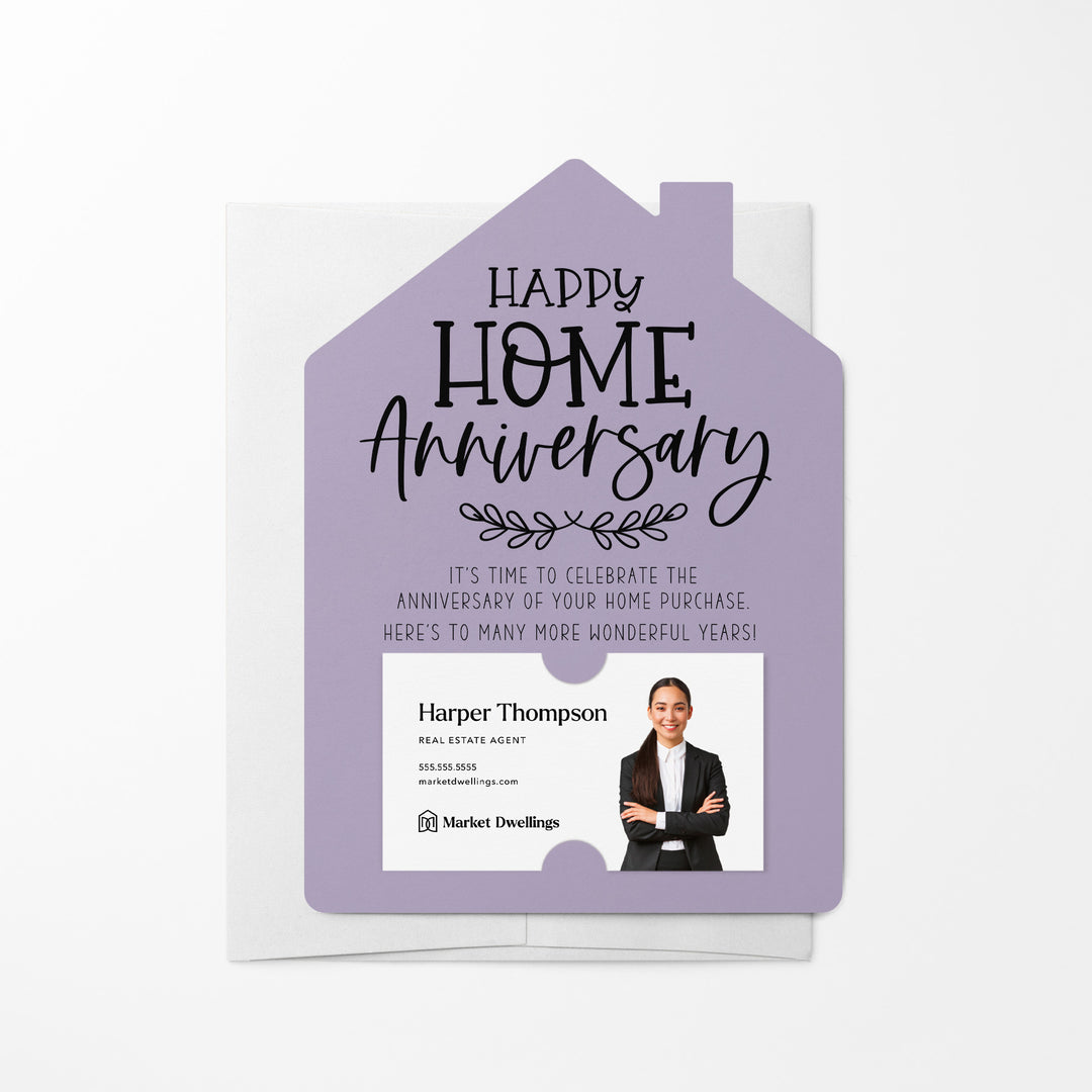 Set of Happy Home Anniversary Mailers | Envelopes Included | M24-M001 Mailer Market Dwellings LIGHT PURPLE