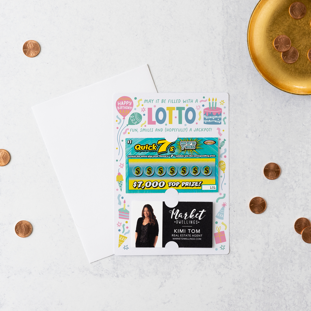 Set of Happy Birthday Lotto Ticket & Business Card Holder Mailers | Envelopes Included | M24-M002 Mailer Market Dwellings   